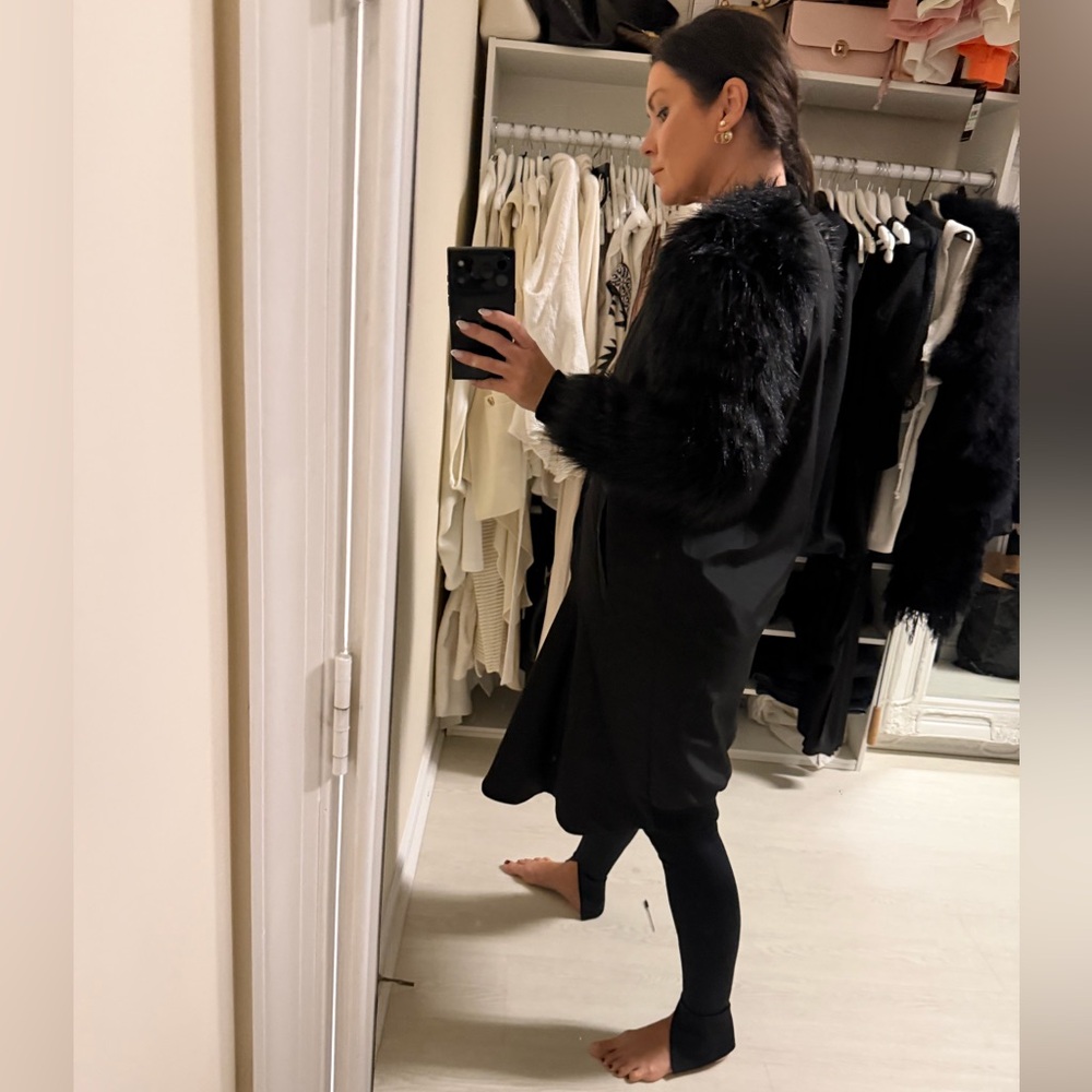 Women's Designer Boutique tall waterproof Black Ski & Snow Coat S